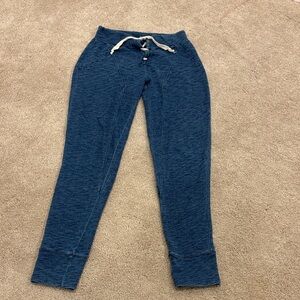 Free People Intimately Blue slub knit Sweatpant w/ lace front drawstring XS